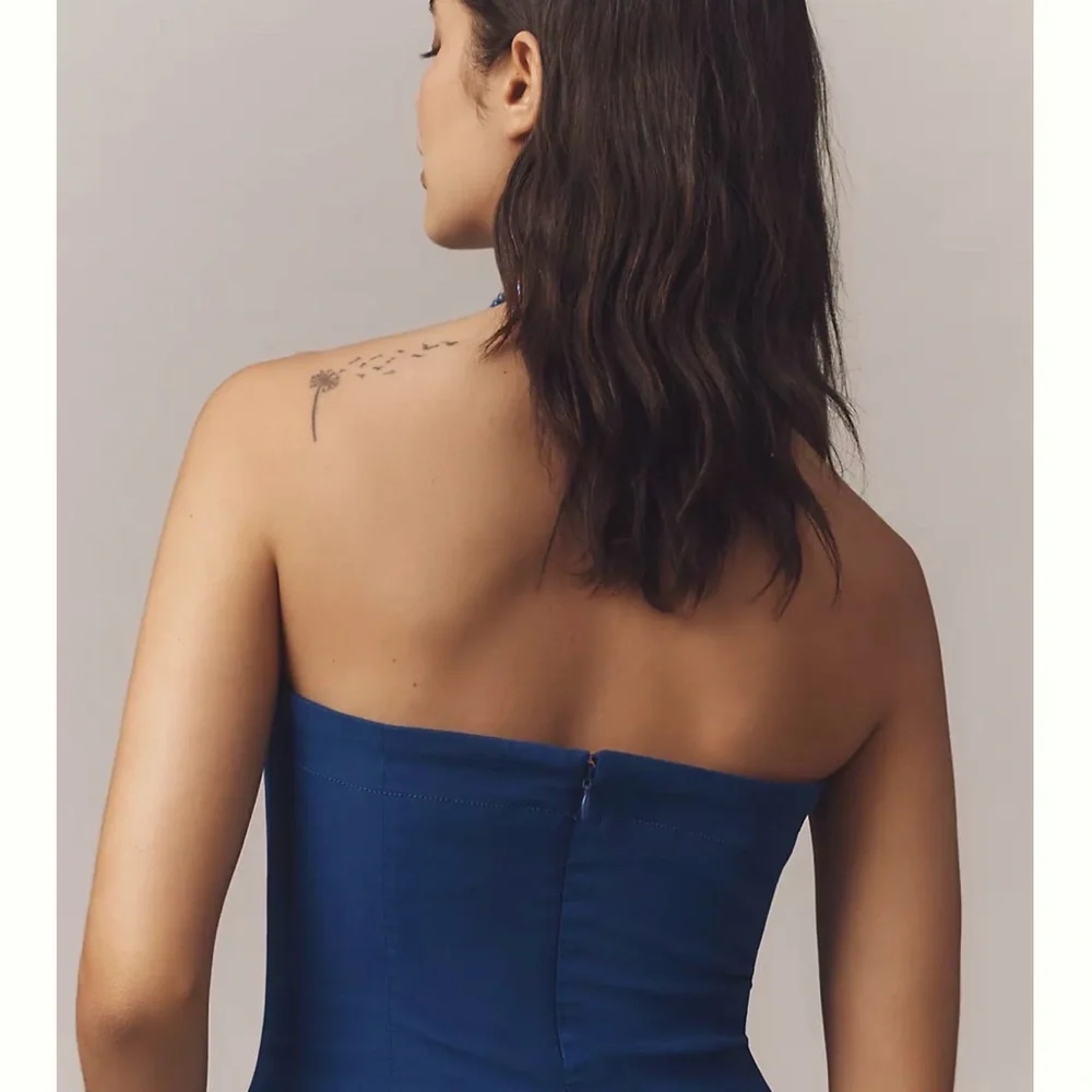 Maeve Strapless fitted Button Front Top - Picture 2 of 6